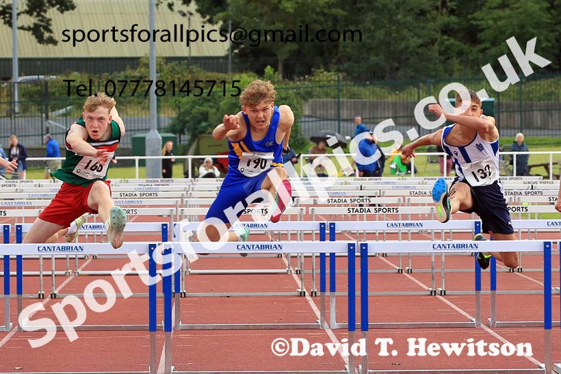 Boys Under-15s 80 metres hurdles, 2023 Northern Under-13s, Under-15s and Under-17s, Middlesbrough.  Photo: David T. Hewitson/Sports for All Pics